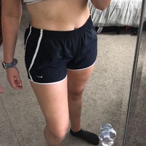 Black Nike dri-fit athletic shorts with key pocket